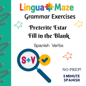 Estar Irregular Spanish Preterite Tense Verb