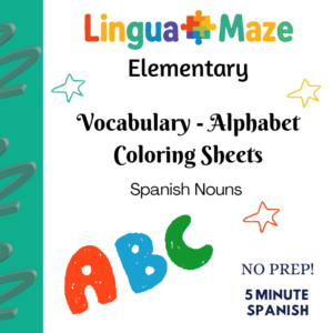 Spanish ABC Nouns Coloring Pages – Trace, Color and Learn