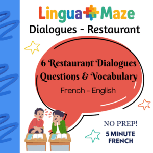 French Restaurant Dialogues 6 Step PDF and Audio Mini Series
