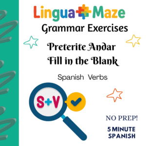 Andar Irregular Spanish Preterite Tense Verb