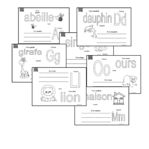 French ABC Nouns Coloring Pages – Color, Trace and Learn