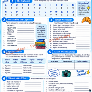 French ABC Worksheet – Letters and Cognates preview